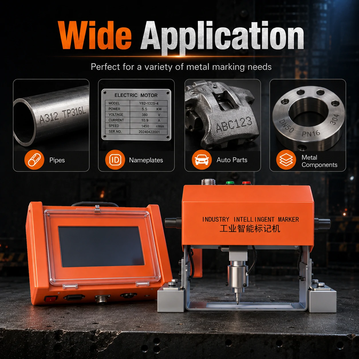 Electric Marking Machine for Metal and Plastic Products with Permanent Serial Number Engraving