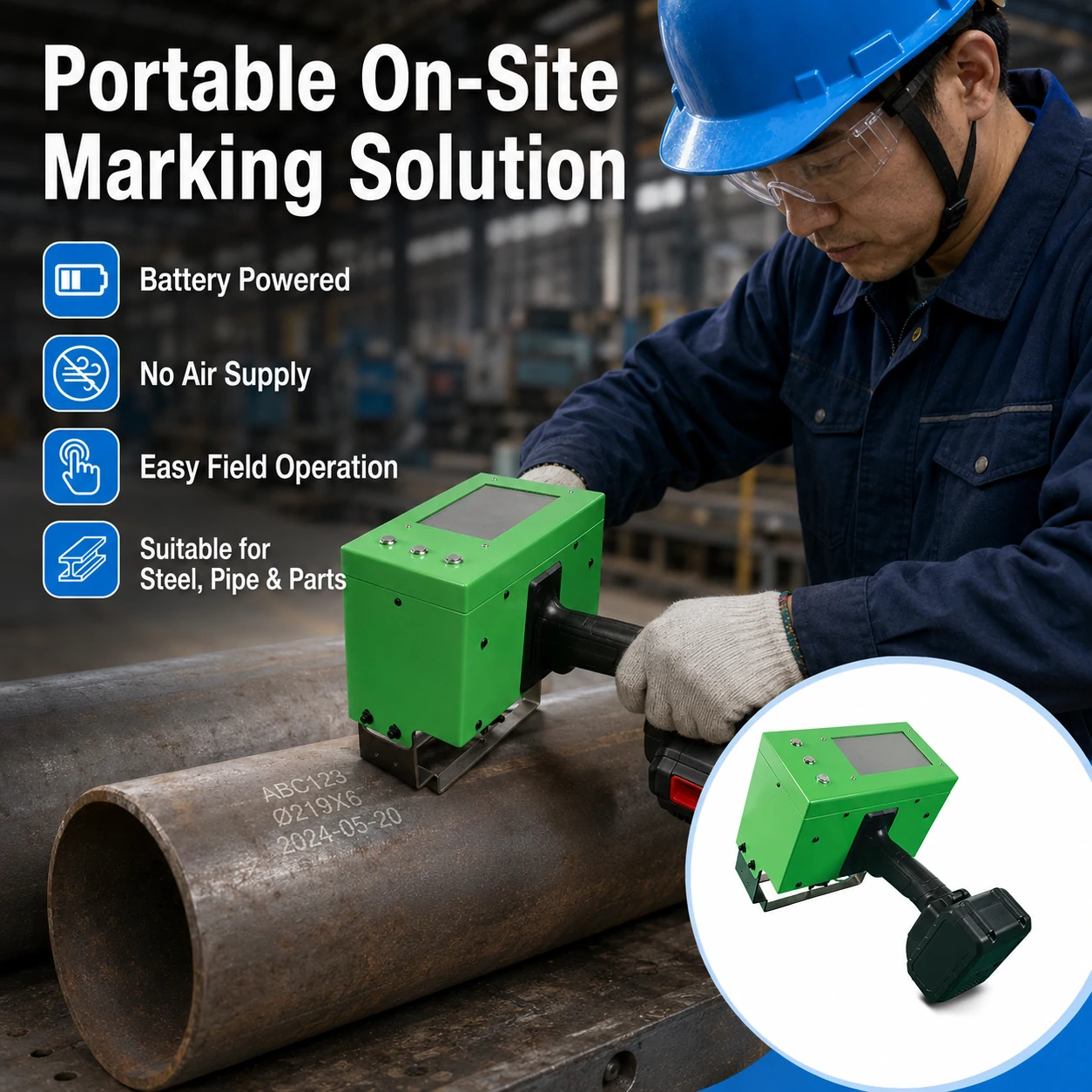 Chassis Number Marking Machine for Car Frame, Motorcycle Frame, and Vehicle Body Coding
