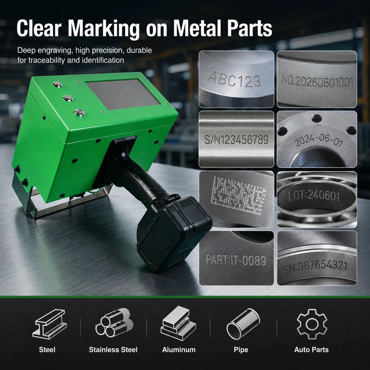 Deep Dot Peen Marking Machine for Durable Engraving on Steel, Aluminum, and Hard Metal Parts