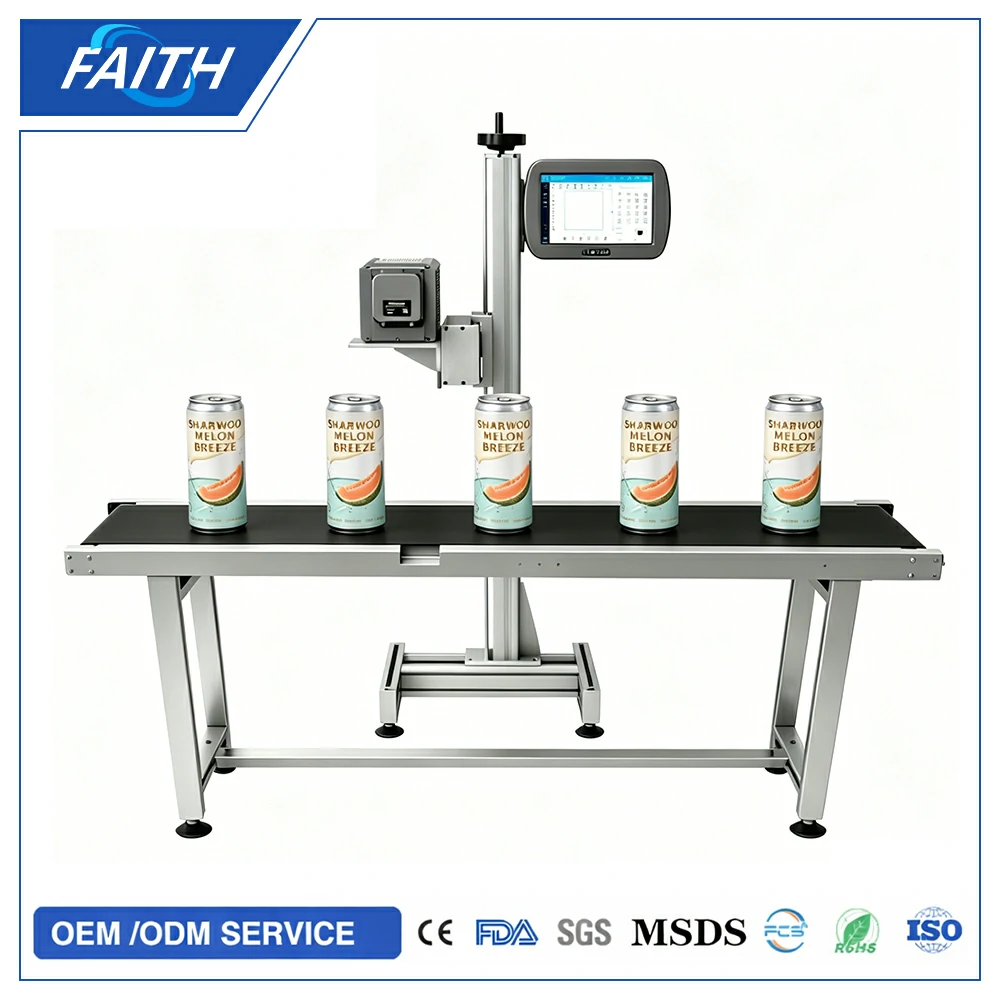 CO2 Online Laser Marking Machine For Marking QR Codes, Logos, And Production Dates.