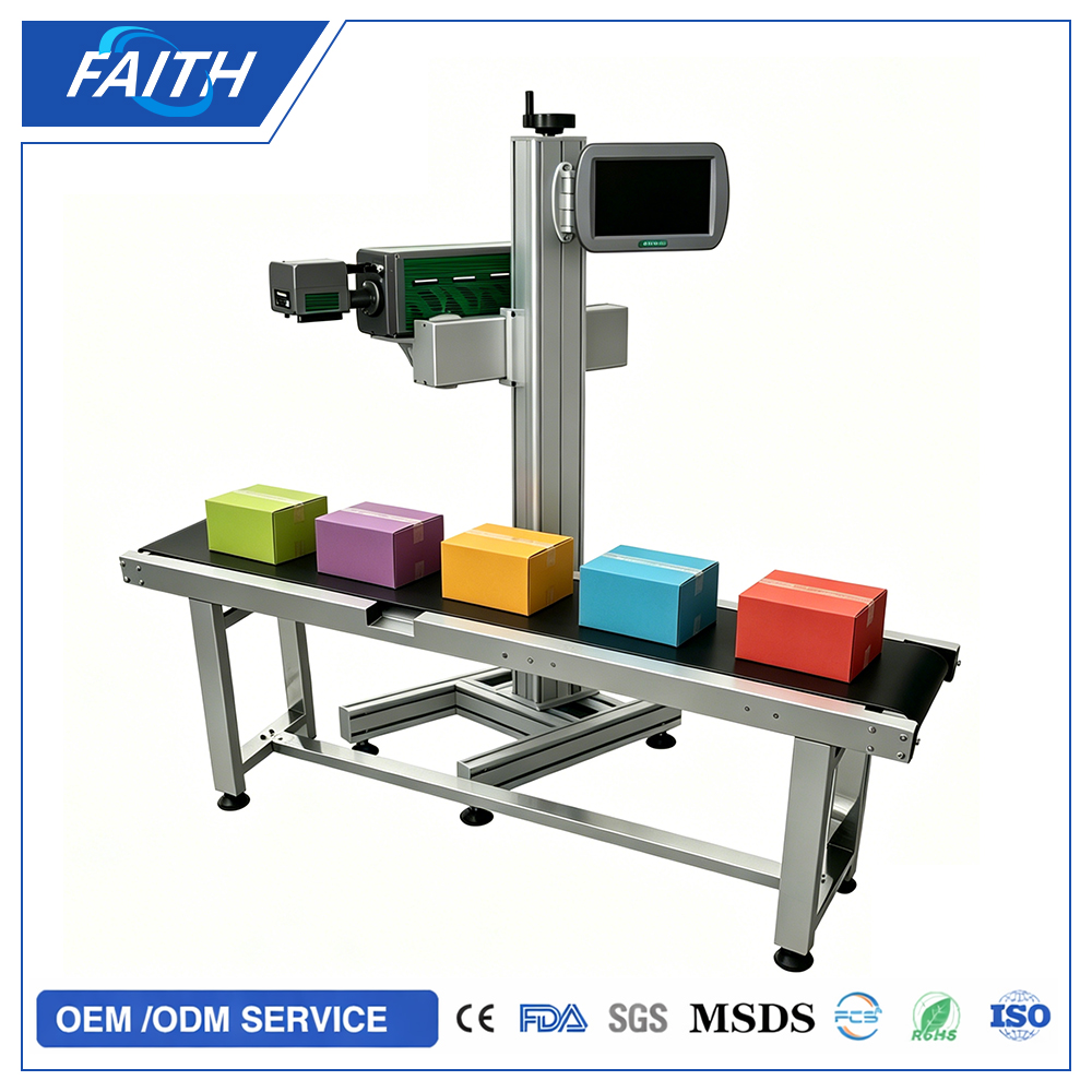 High Speed Online CO2 Laser Printer Marking Machine for Beverage Medicine Paper Label