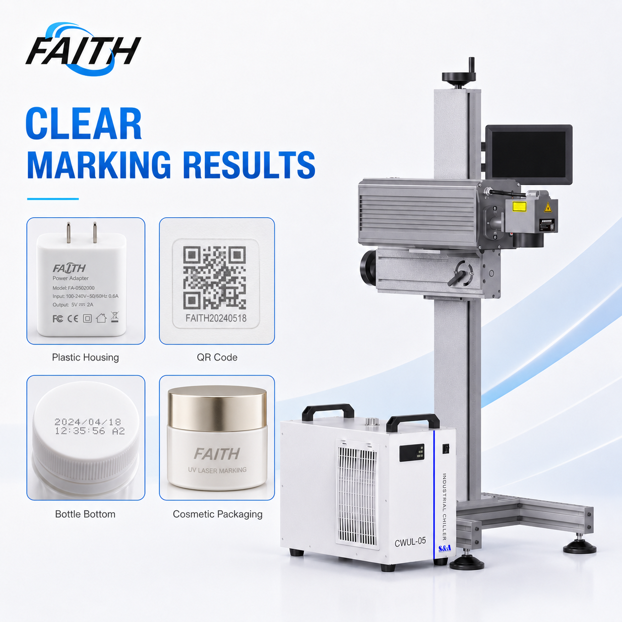 Industrial UV Flying Laser Marking Machine for Cable, PCB and Small Plastic Components