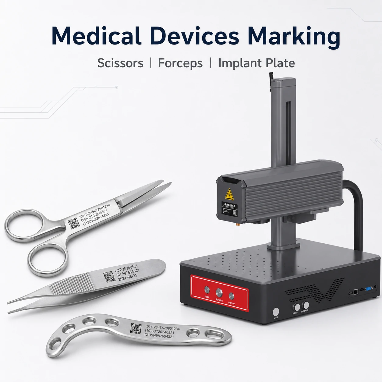 30W Laser Marking For Metal, Plastic, And Leather Engraving