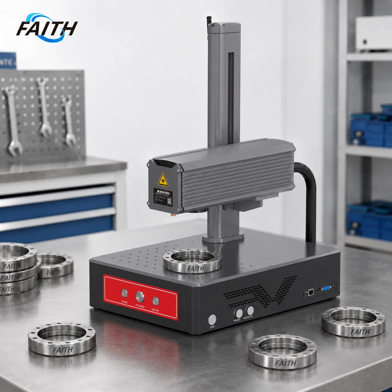 Faith 20w 30w 50w Jewelry Silver Gold Portable Raycus Jpt M7 Mopa Color Deep Engraving Fiber Laser Marking Machine Metal