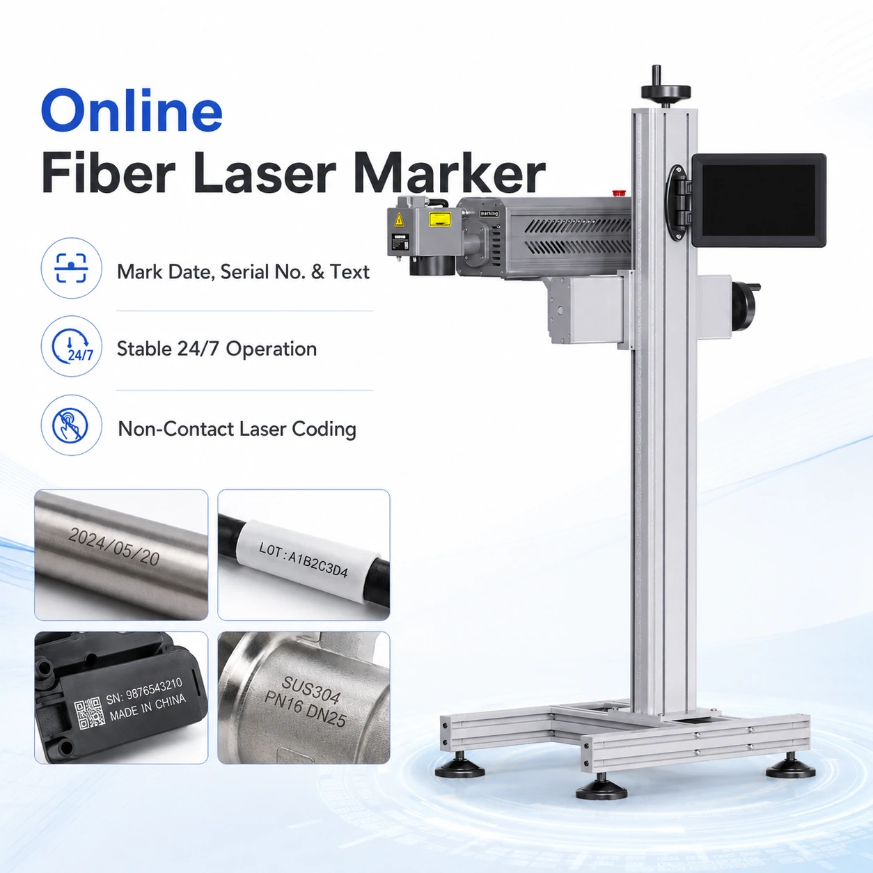 Online Flying Laser Marking Machine for Pipe Production Line Coding