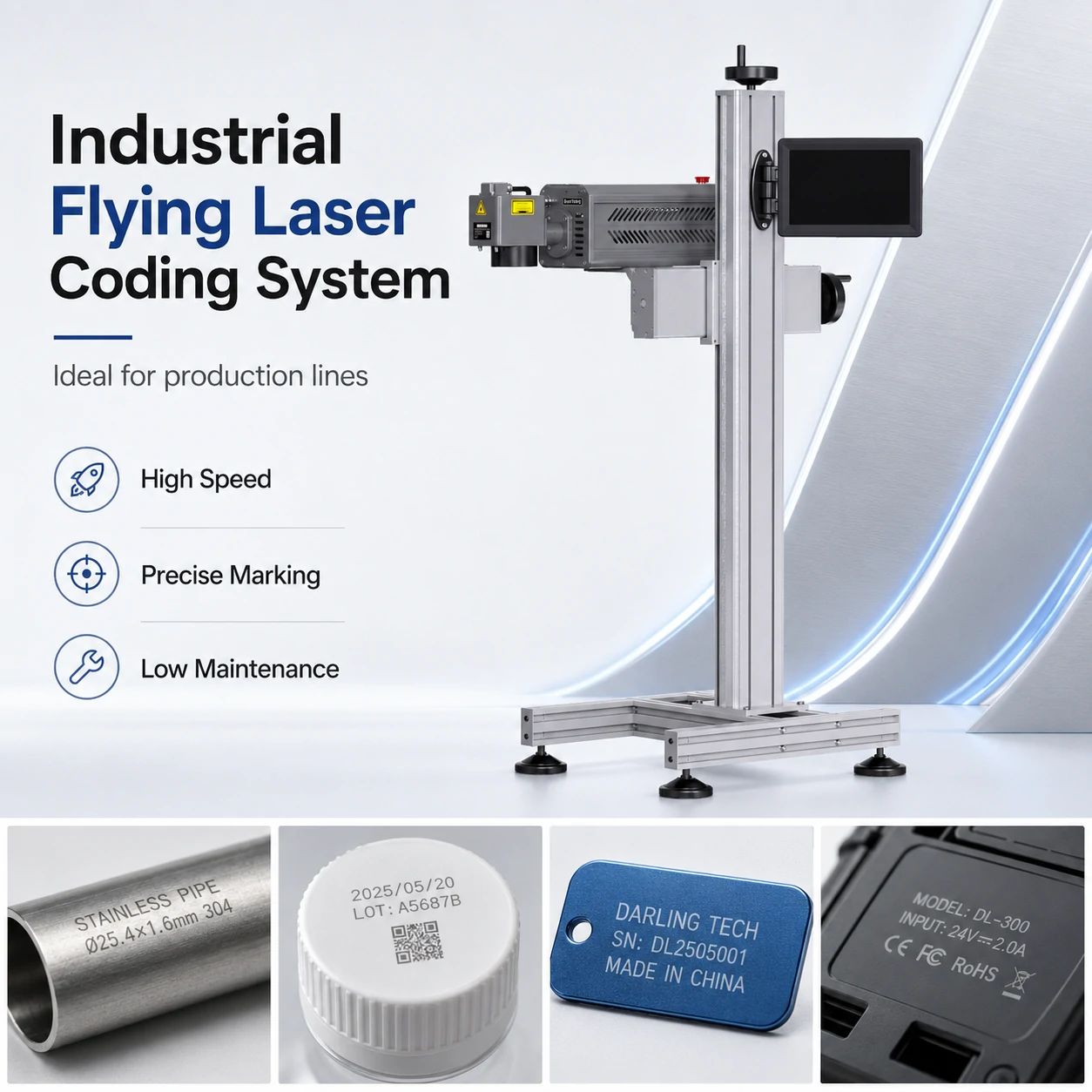 Automatic Pipe Laser Printer with Remote Control and Visual Integration