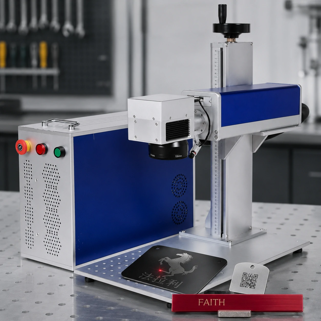 Industrial Fiber Laser Marking System for QR Codes, Logos and Serial Numbers